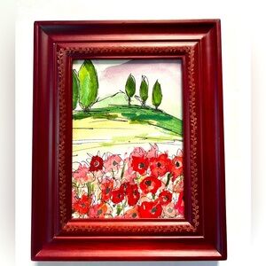 HANDPAINTED Original Art Watercolor Painting, Framed Home Decor Picture